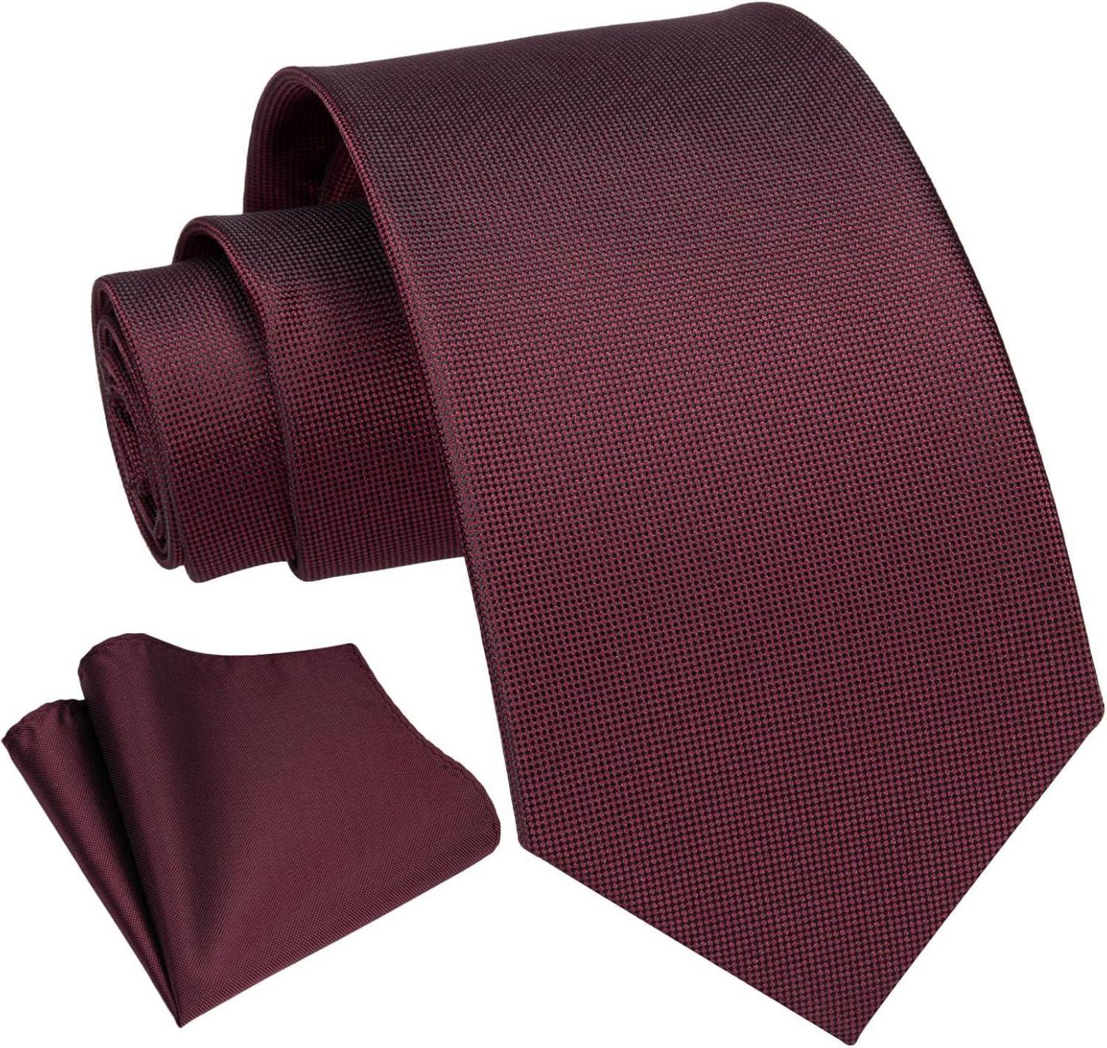 Enlision Herren Einfarbig Krawatten Einstecktuch Set
