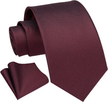 Enlision Herren Einfarbig Krawatten Einstecktuch Set