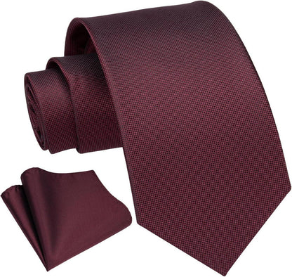 Enlision Herren Einfarbig Krawatten Einstecktuch Set