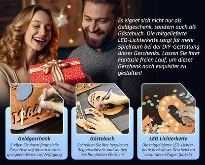 Personalisiertes Geschenk 18. Geburtstag LED Geldgeschenk Holz