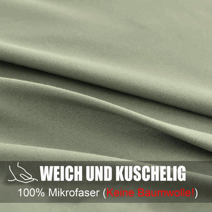 Soifox Bettwäsche 200x200 Salbeigrün Mikrofaser Set