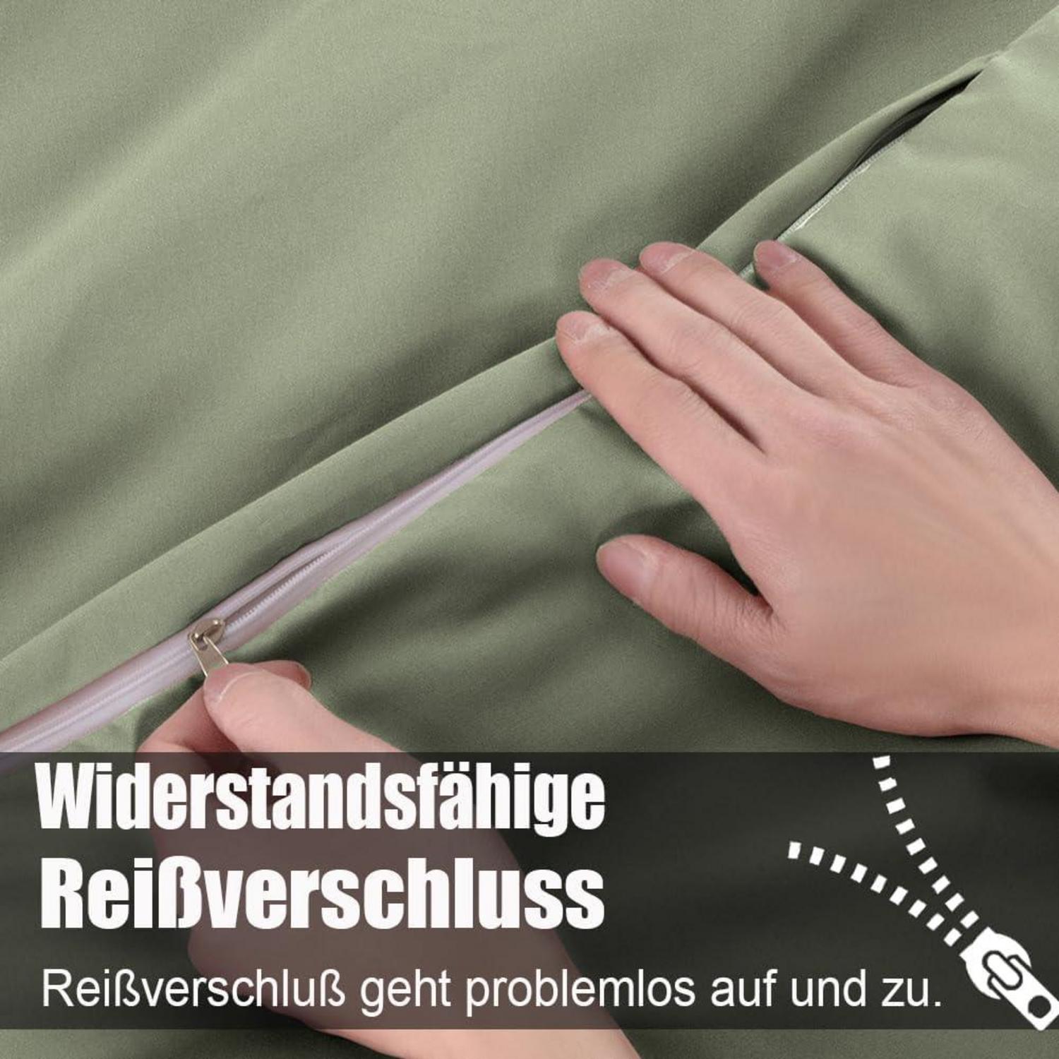 Bettwäsche Set Mikrofaser Salbeigrün 200x200cm + 80x80cm 2er Set
