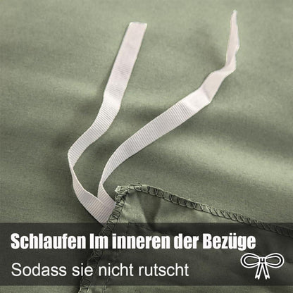 Soifox Bettwäsche 200x200 Salbeigrün Mikrofaser Bügelfrei Knitterfrei 2er Set