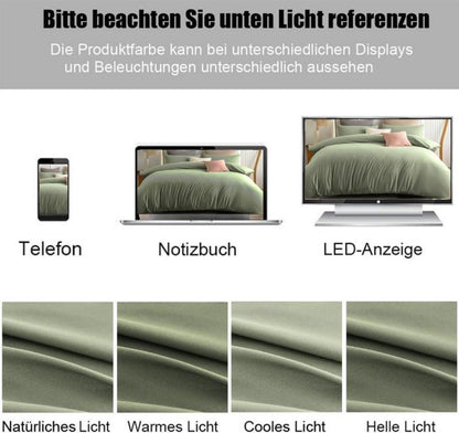 Soifox Bettwäsche 200x200 Salbeigrün Mikrofaser Bügelfrei Knitterfrei 2er Set
