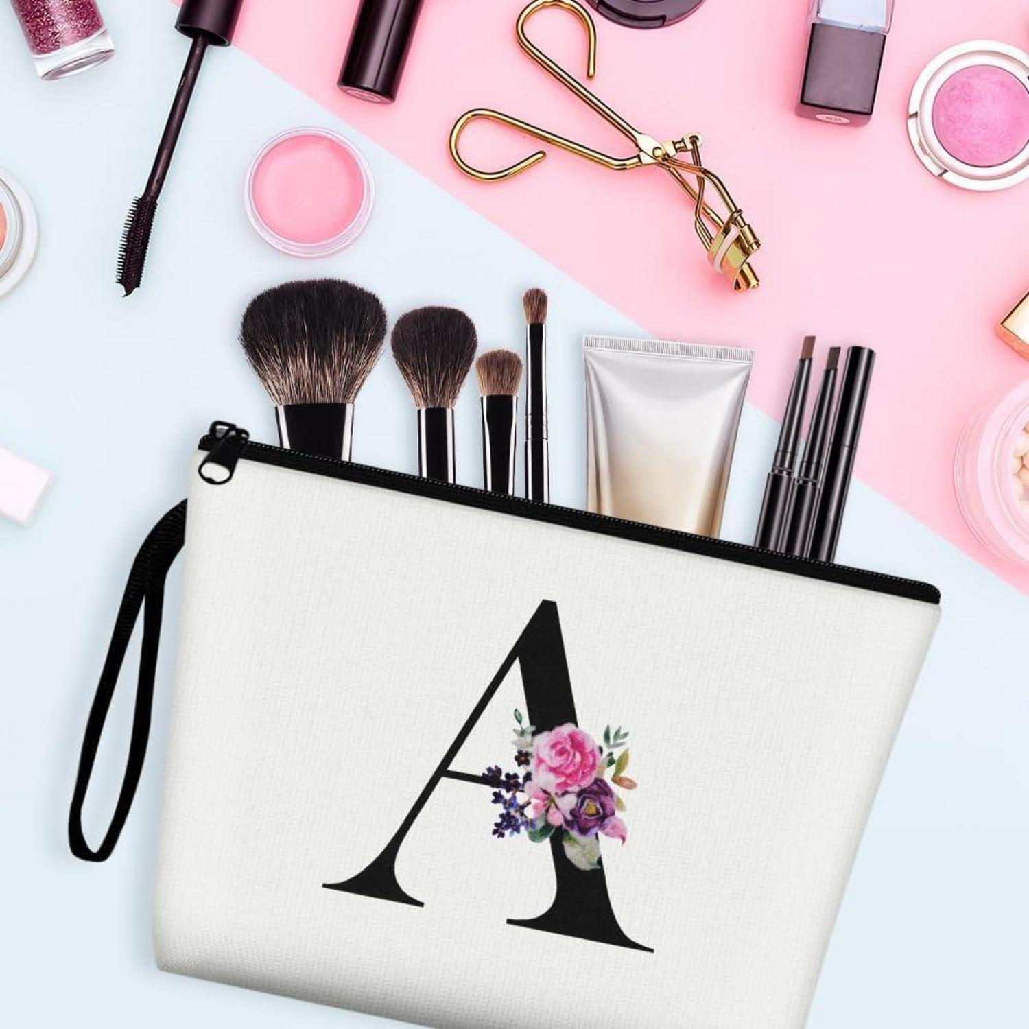 Damen Leinwand Kosmetiktasche Make-up Organizer Große Kapazität