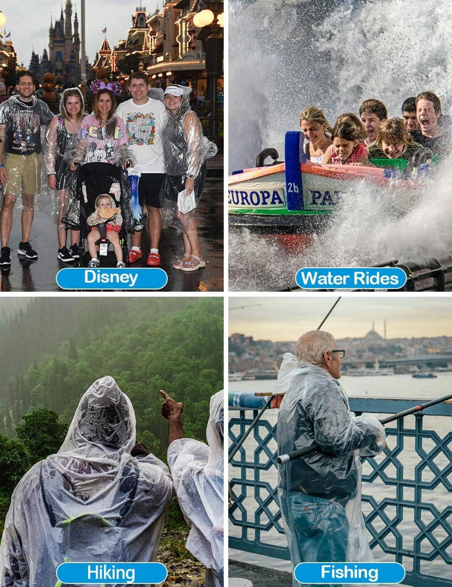 Einweg Regenponcho Durchsichtig Wasserdicht für Damen Herren, 6/10