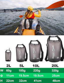Wasserdichter Dry Bag 20L mit Schultergurt, Handyhülle