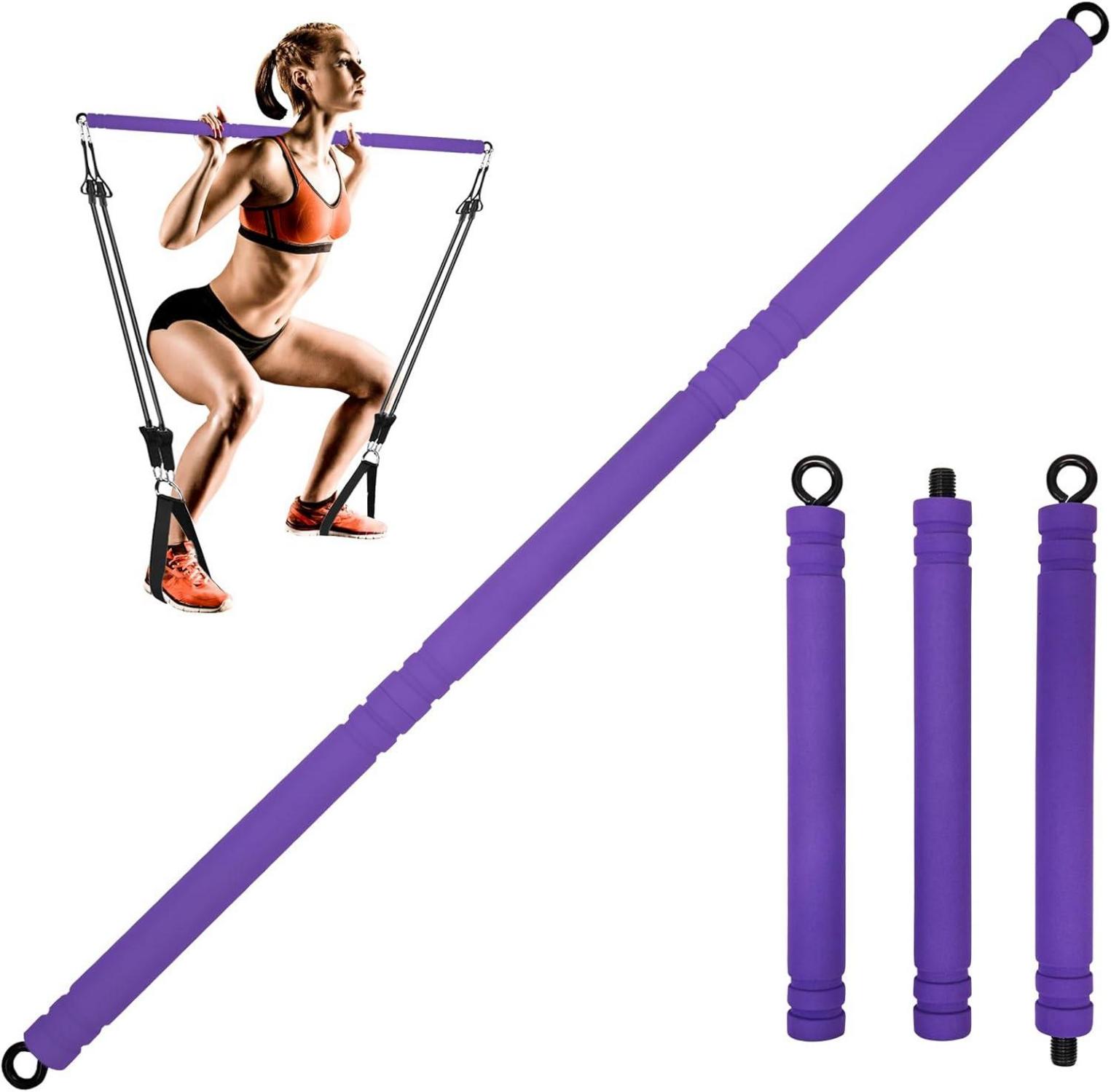 Topfinder Pilates Bar Resistance Bands Stange 95cm 65cm