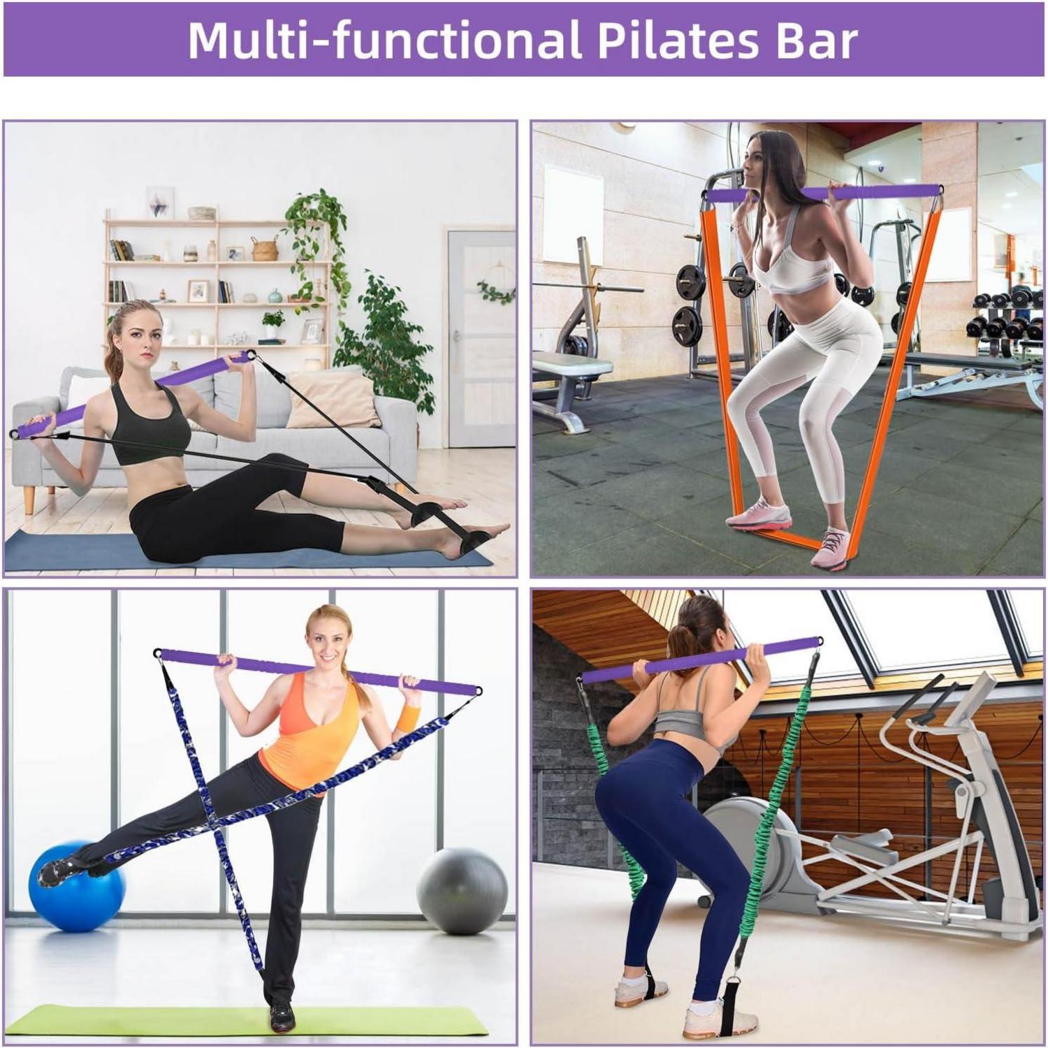 Tragbare Pilates Bar Resistance Bands Fitness Stange für Zuhause