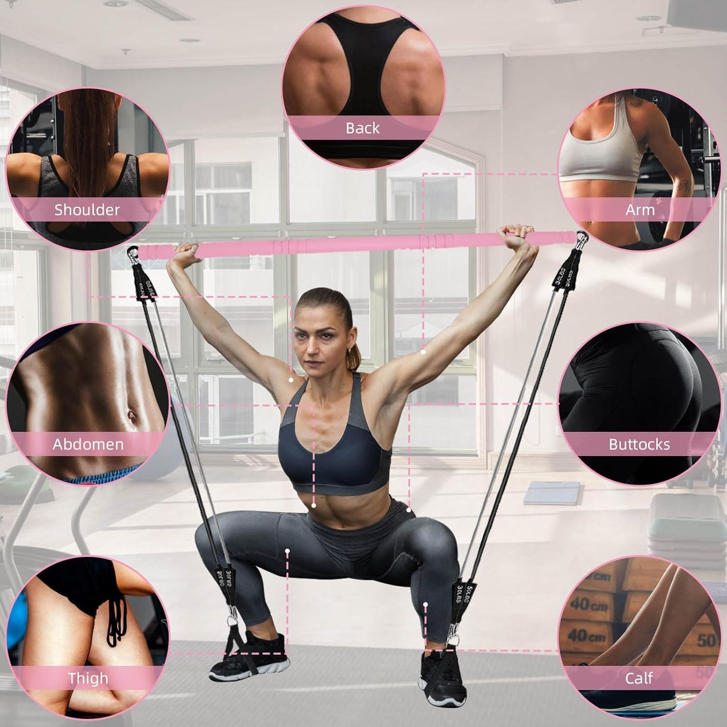 Widerstandsstange Pilates Bar Resistance Bands für Zuhause