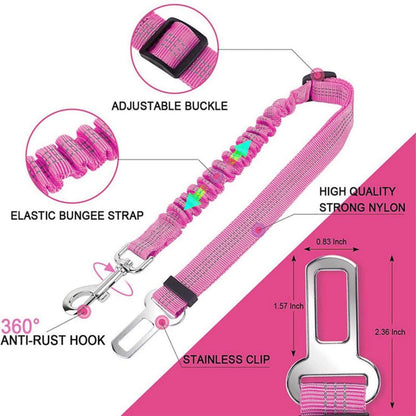 Hunde Sicherheitsgurt mit elastischem Gurt für Auto 50-70cm 2er Set