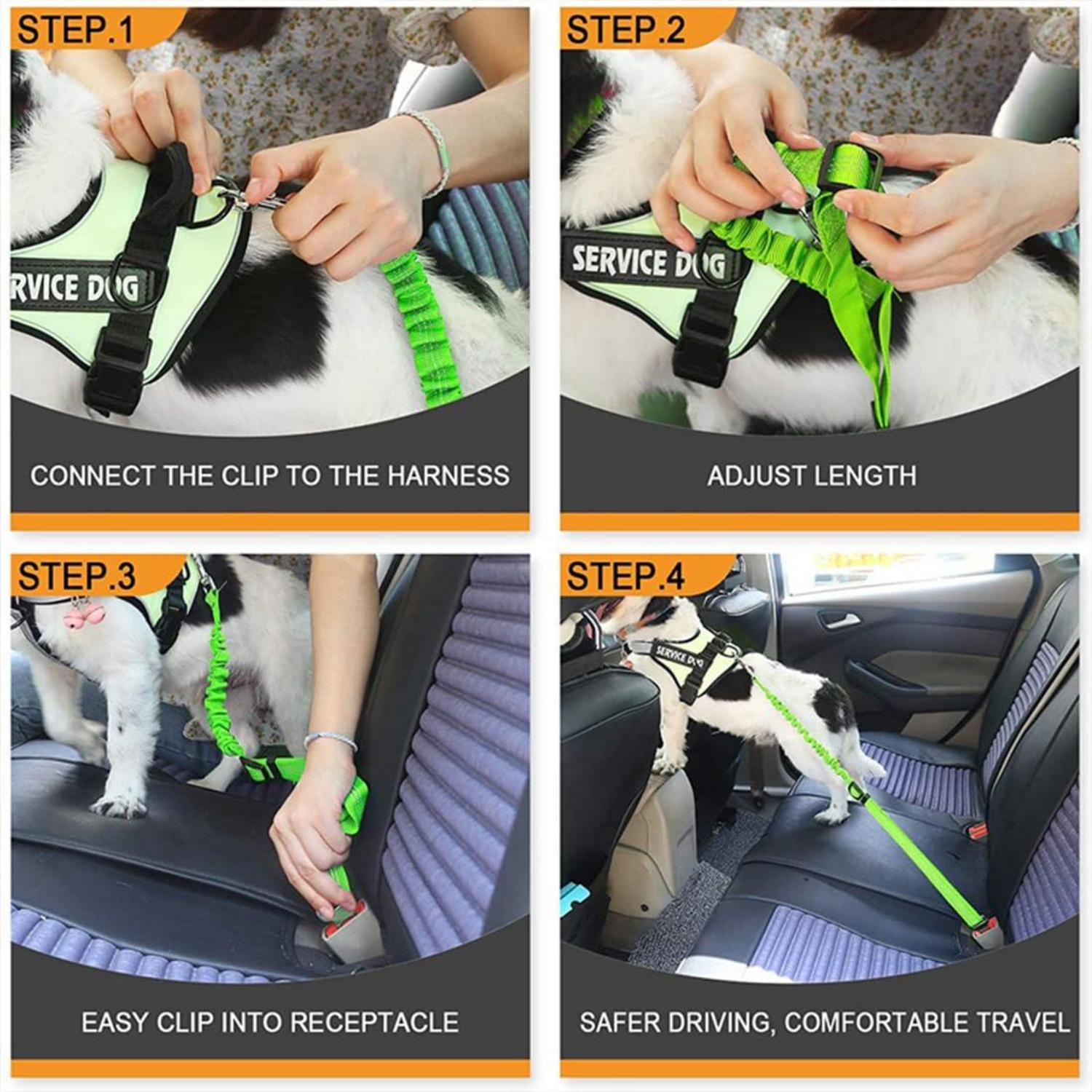 Hunde Anschnallgurt elastischer Sicherheitsgurt Auto Clip universal 2er Set