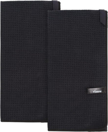 Schwarze Mikrofaser-Geschirrtücher Waffelstruktur 50x70 cm 2er Set