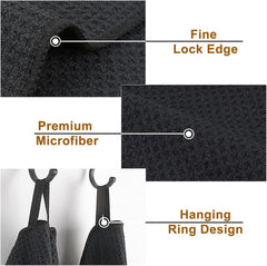 Großes Mikrofaser-Geschirrtuch Set Schwarz 50x70cm 2er-Pack