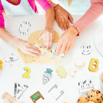 Einschulung Ausstechform Set Edelstahl Plätzchen Zuckertüten ABC 123 Keks