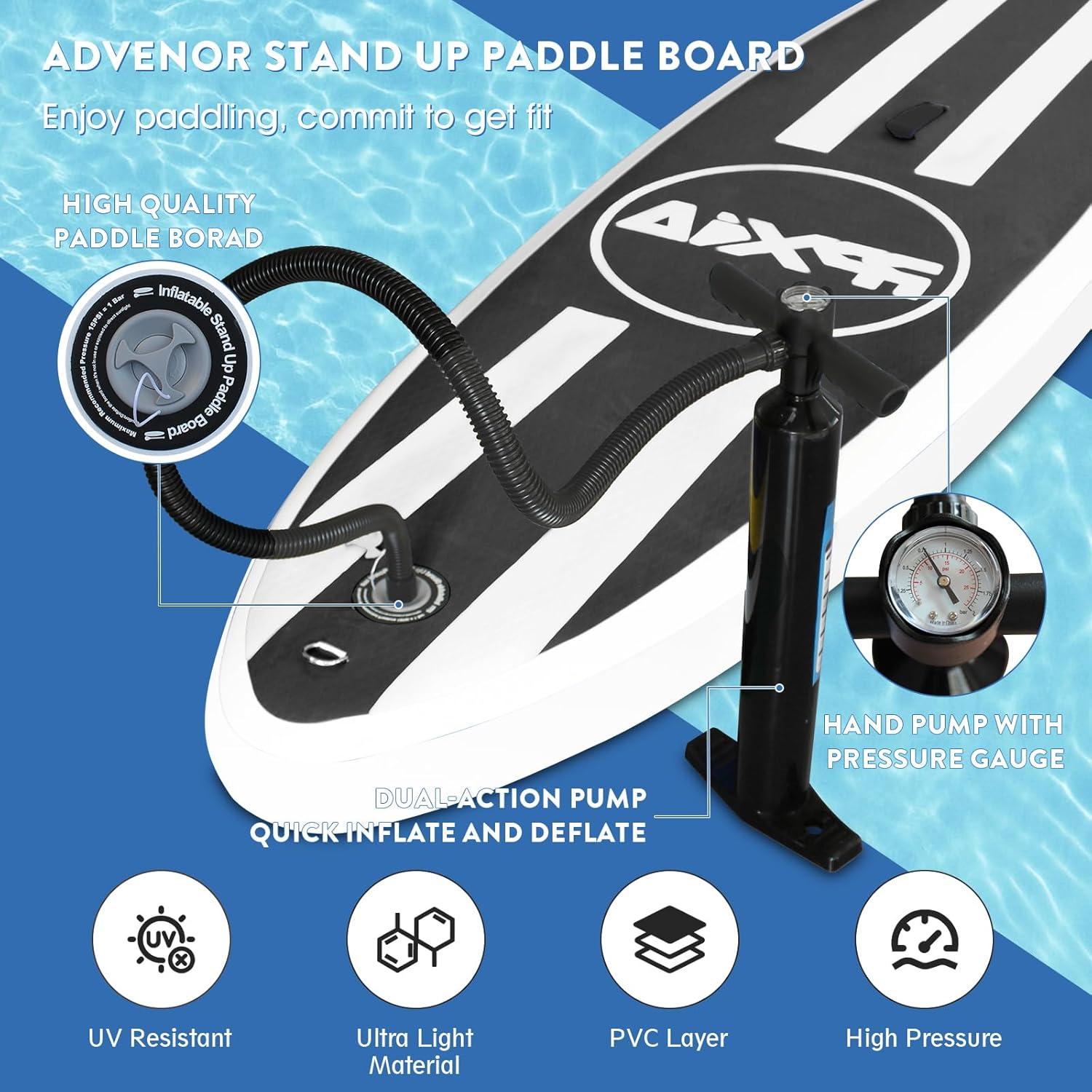 Aufblasbares SUP Board 320cm Stand Up Paddle Board 200KG Zubehör Schwarz