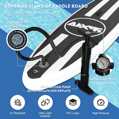 Aufblasbares SUP Board 320cm Stand Up Paddle Board 200KG Zubehör Schwarz