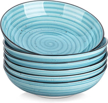 Suppenteller Set 6er Steingut 21,8x5,7cm Blau 38 OZ