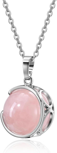 Amethyst Rosenquarz Bergkristall Kugel Anhänger Heilstein Kette