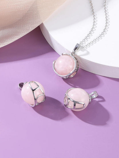 Amethyst Rosenquarz Bergkristall Kugel Anhänger Heilstein Kette
