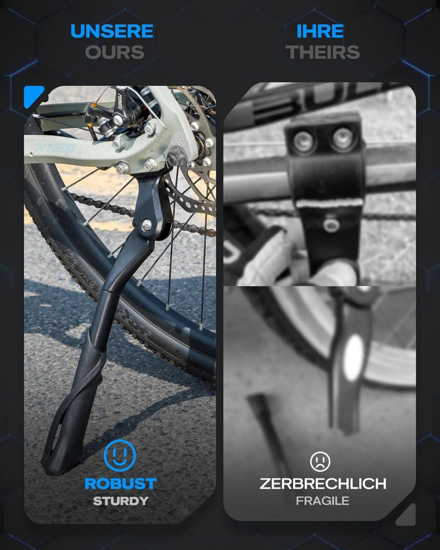 Fahrradständer höhenverstellbarer Seitenständer 24-29 Zoll E-Bike MTB