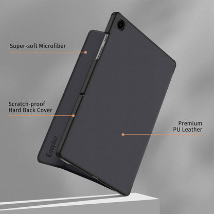 Hülle für Samsung Galaxy Tab A9+ Plus 11 Zoll 2023 PU Leder Dunkelgrau
