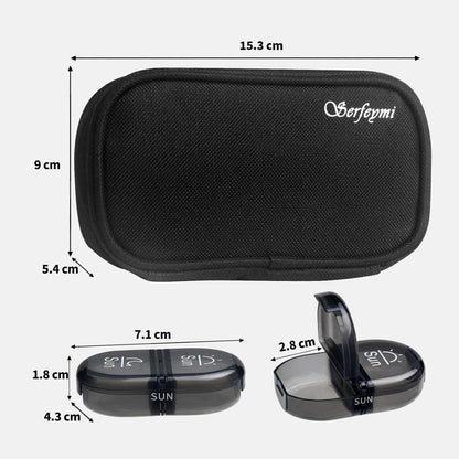 Serfeymi Tablettenbox 7 Tage Schwarz Medikamenten Organizer
