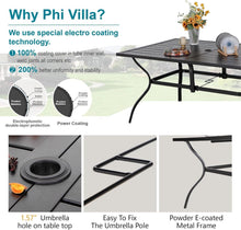 PHIVILLA 7tlg. Outdoor Balkonmöbel Set mit Esstisch und