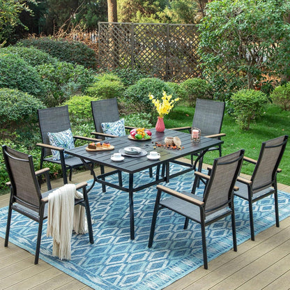 Gartenmöbel Set Terrasse Gartentisch 6 Stühle Outdoor Tisch Stapelbare
