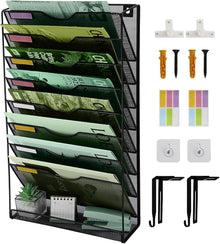 Zeitschriftenhalter 9 Ebenen Wandmontage A4 Büro Organizer