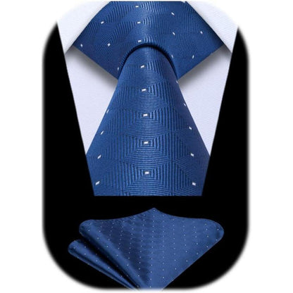 Krawatte Herren Hochzeit Punkte Einstecktuch Set Blaugrün