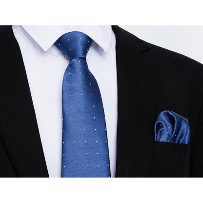 Krawatte Herren Hochzeit Punkte Einstecktuch Set Blaugrün