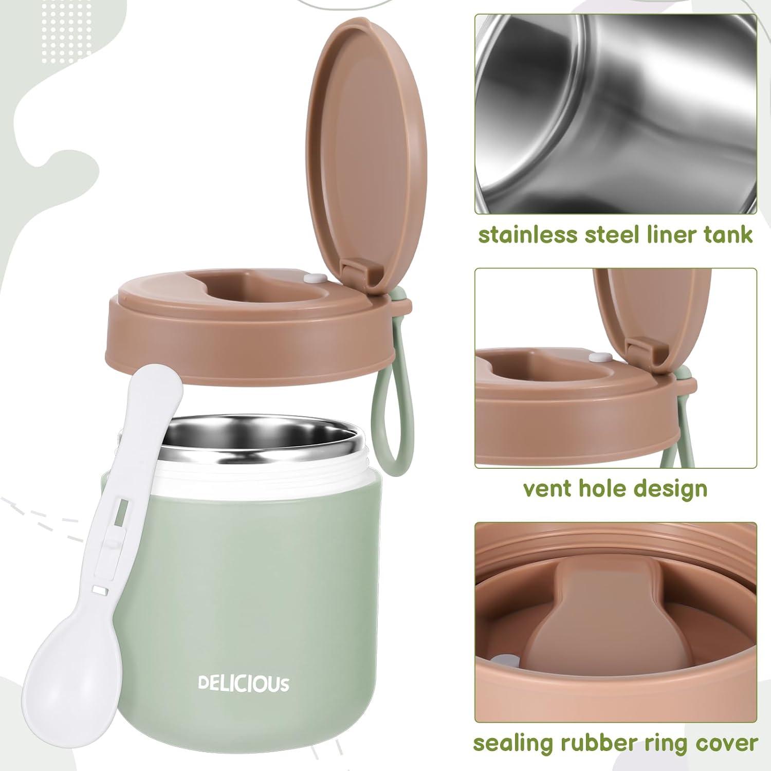 Edelstahl Thermobehälter 2er Set Vakuum Isoliert 430ml Kinder mit