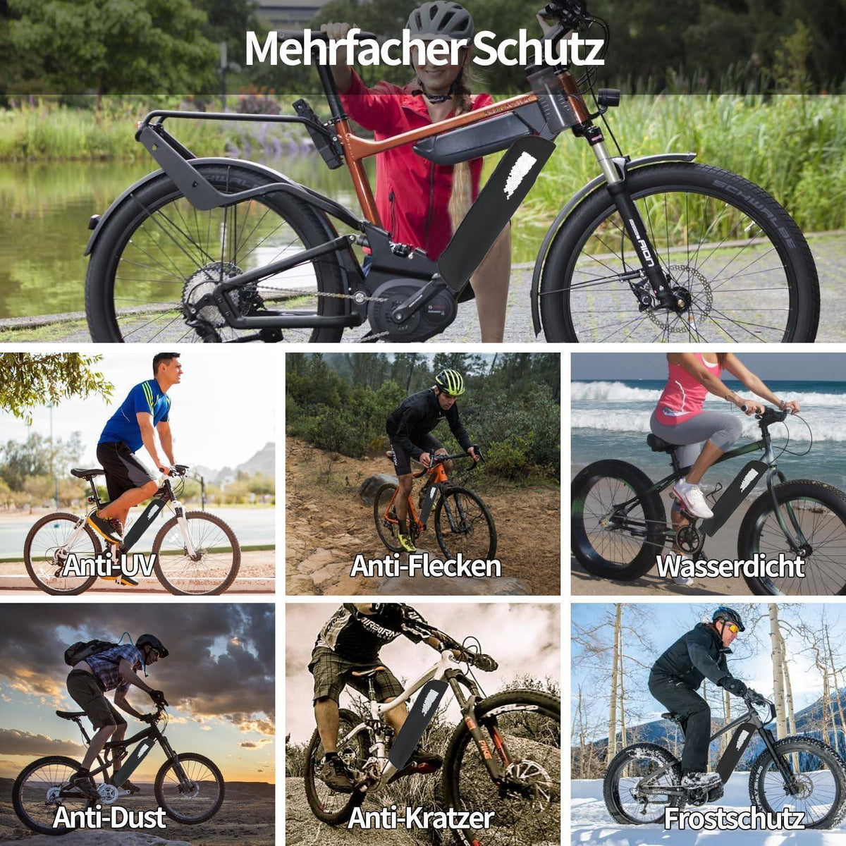 E-Bike Akku Schutzhülle mit Reflektoren – Universell & Wetterfest