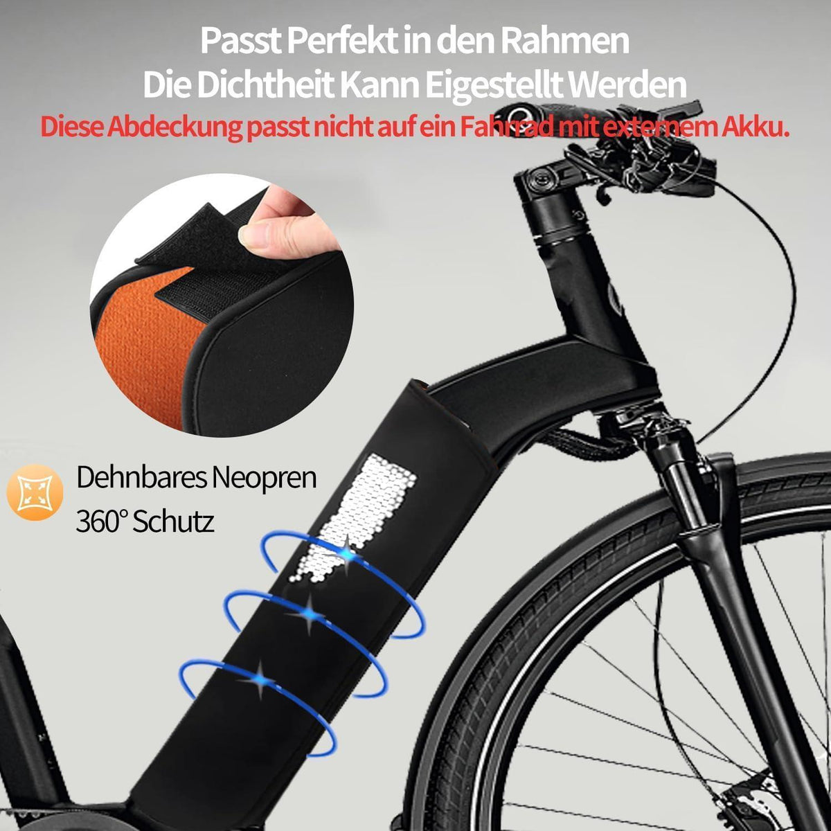 E-Bike Akku Schutzhülle mit Reflektoren – Universell & Wetterfest