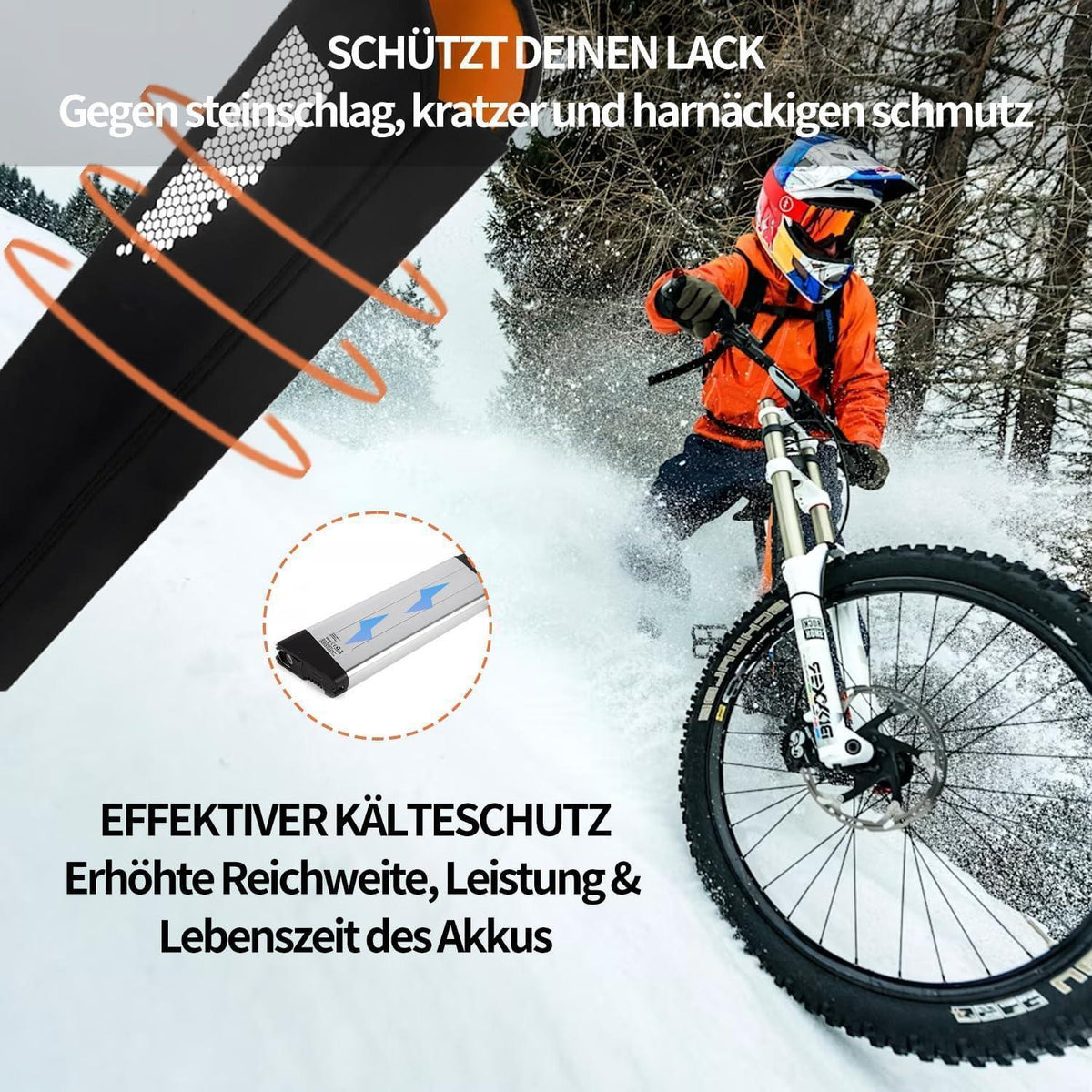 E-Bike Akku Schutzhülle mit Reflektoren – Universell & Wetterfest