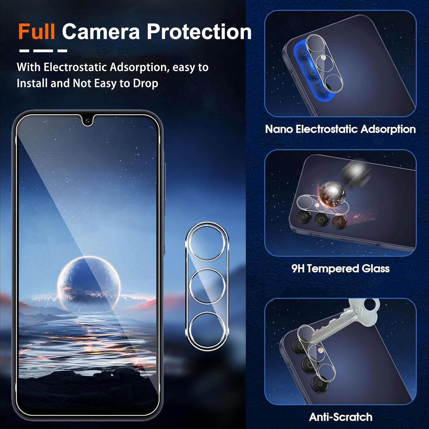 Wayneer Panzerglas Schutzfolie für Samsung Galaxy A15 - 6 tlg. Set