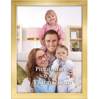 Goldener Bilderrahmen 15x20 cm – Eleganter Kunststoff Fotorahmen für Wand & Tisch