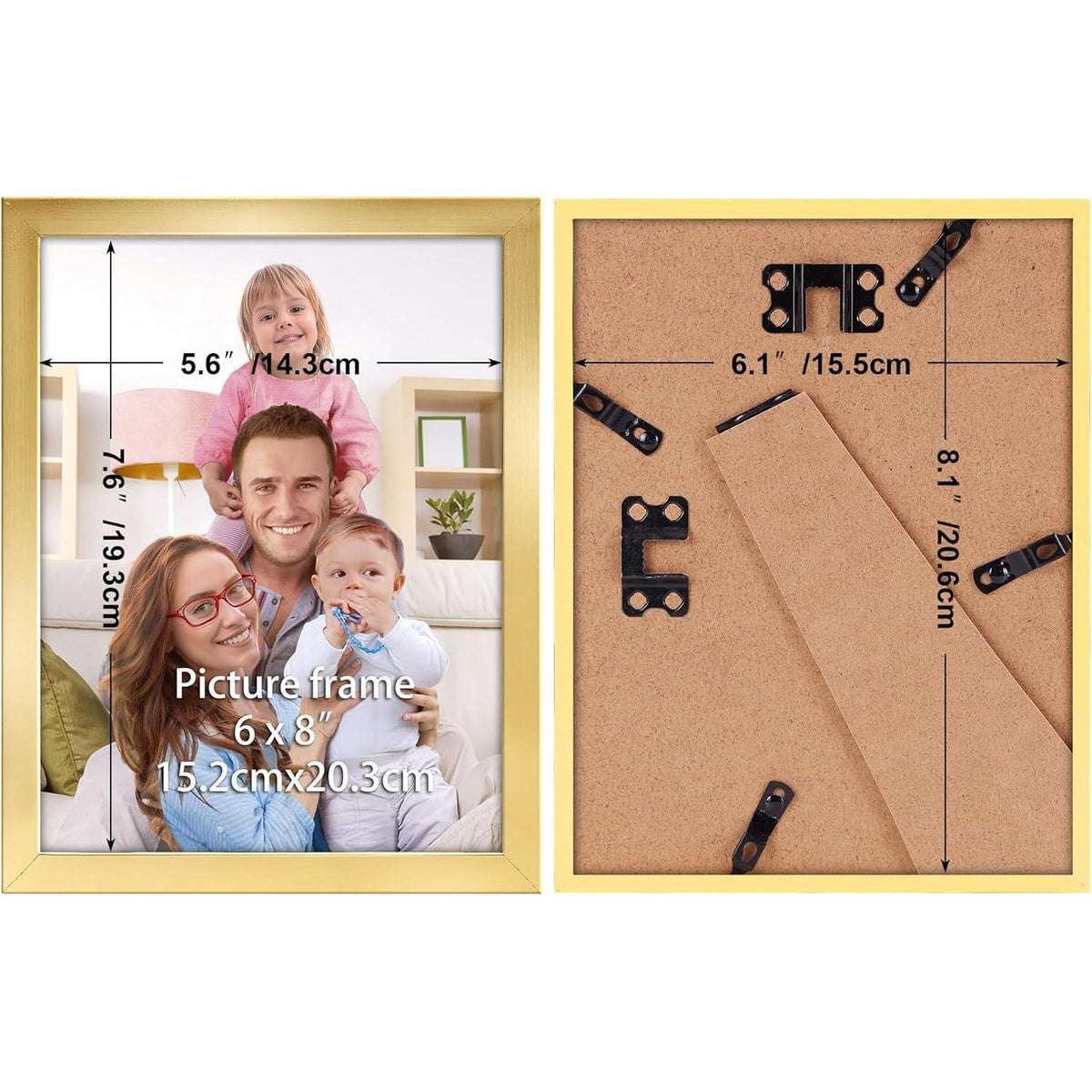 Goldener Bilderrahmen 15x20 cm – Eleganter Kunststoff Fotorahmen für Wand & Tisch