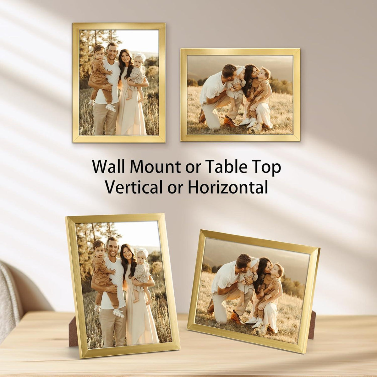 Goldener Bilderrahmen 15x20 cm – Eleganter Kunststoff Fotorahmen für Wand & Tisch