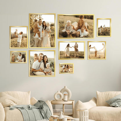 Goldener Bilderrahmen 15x20 cm – Eleganter Kunststoff Fotorahmen für Wand & Tisch