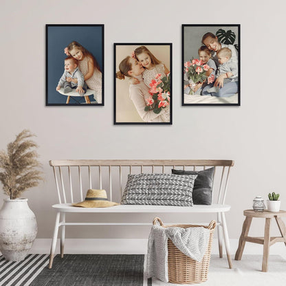 Giftgarden Fotorahmen A3 Schwarz für Fotos und Bilder - Wandmontage - sicher und langlebig