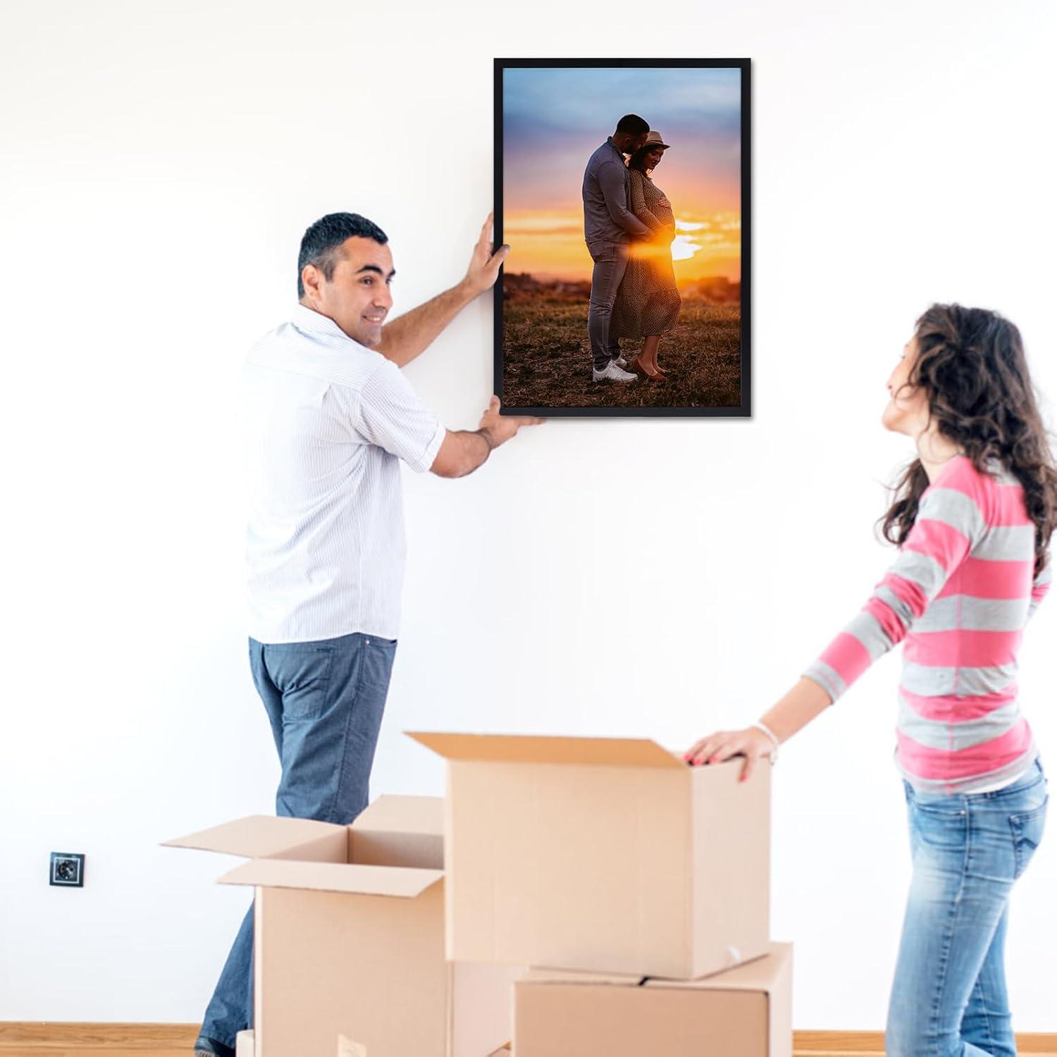 Schwarzer Bilderrahmen A3 für 30x42 cm Fotos | Großer Posterrahmen