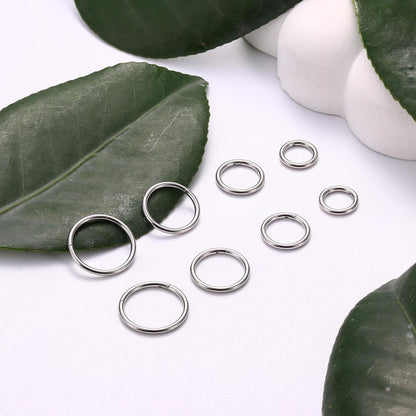 8er Set Nasenpiercing Ringe 16G/18G Chirurgenstahl Septum Clicker Gold Silber Schwarz