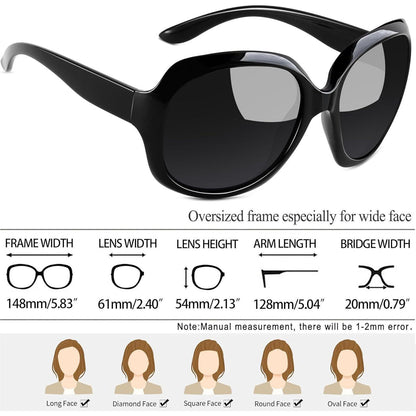 Übergroße Damen Sonnenbrille polarisiert UV400, modern & stilvoll