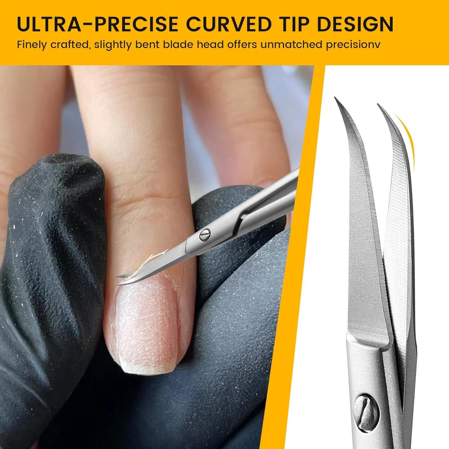 Professionelle Nagelhautschere mit gebogener Spitze