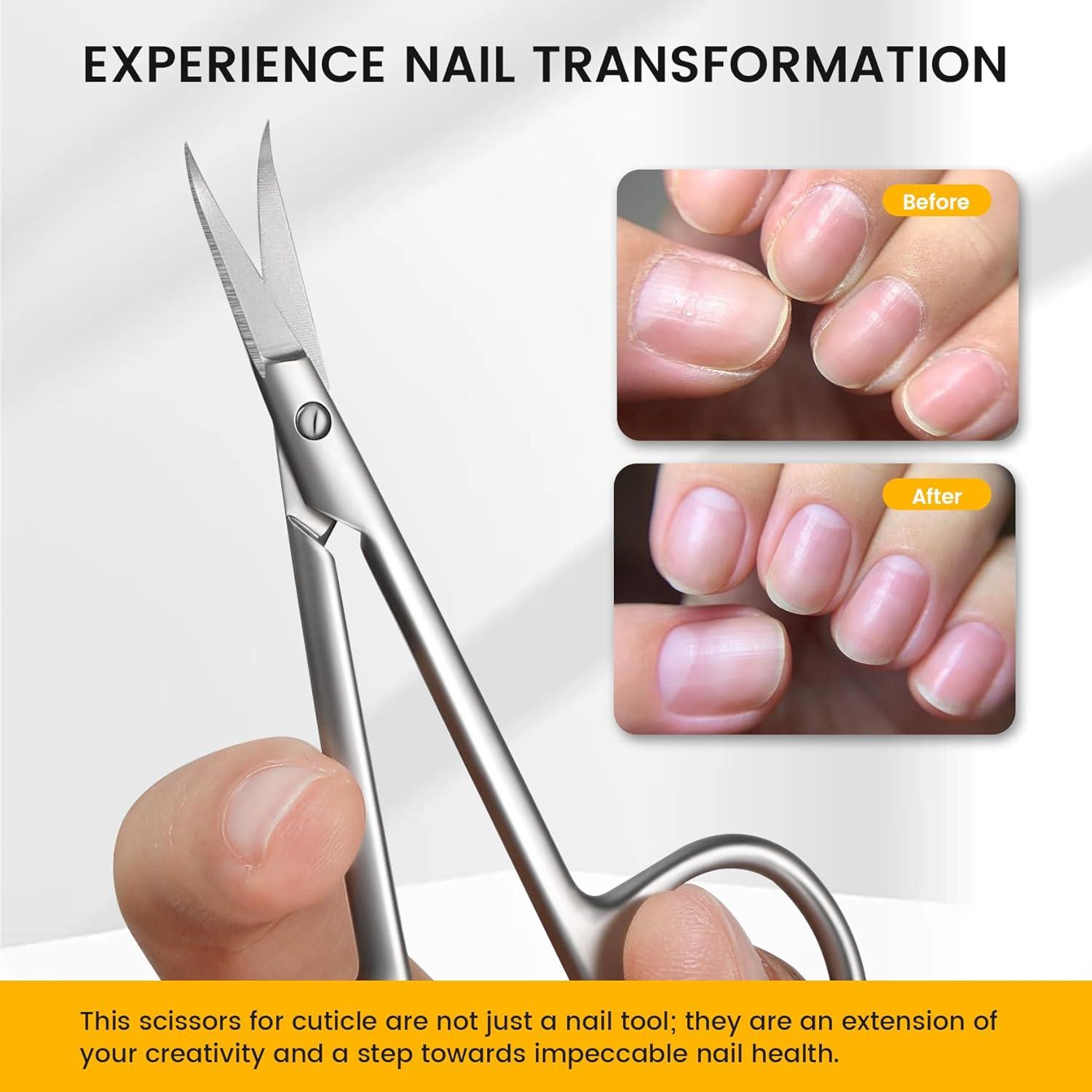 Präzisions-Nagelhautschere mit gebogener Spitze für professionelle Nagelpflege