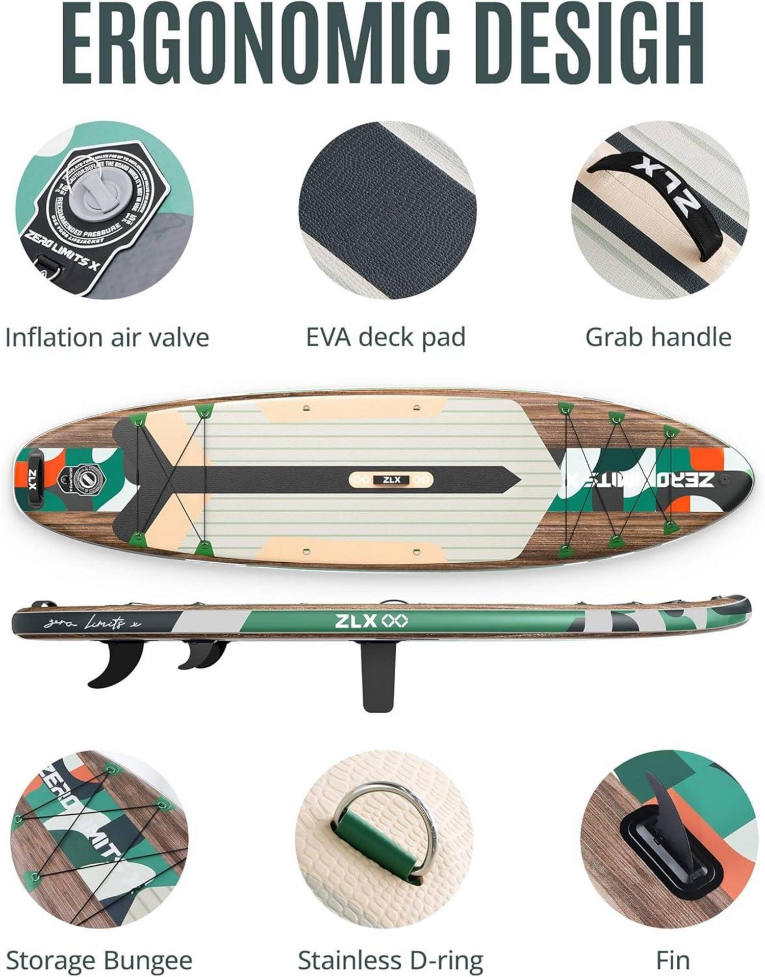 ZLX 320 cm Aufblasbares Stand Up Paddle Board Premium SUP Board inklusive Zubehör Green