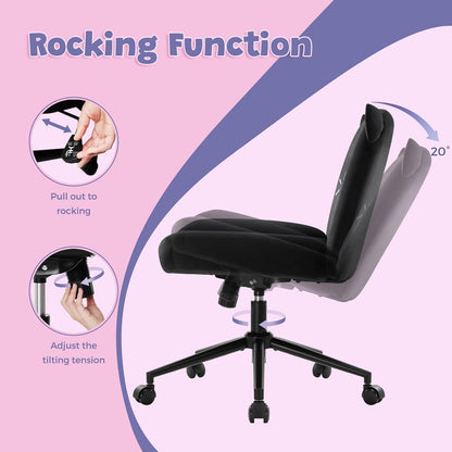 Ergonomischer Drehstuhl mit breitem Sitzkissen und Rädern