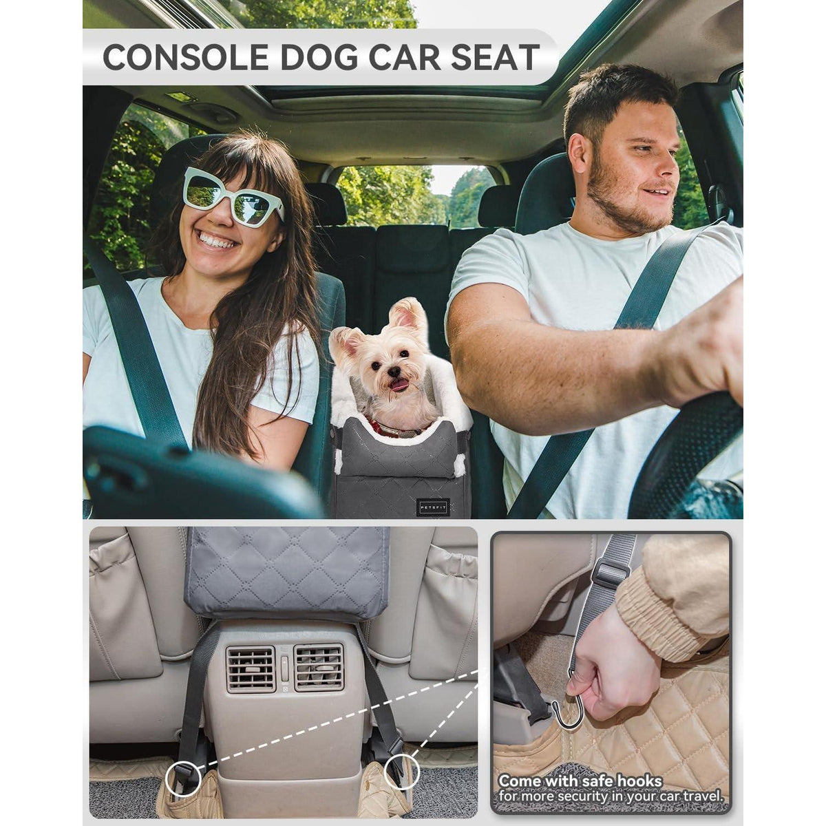 Hundesitz Mittelkonsole Auto für kleine Hunde bis 4kg